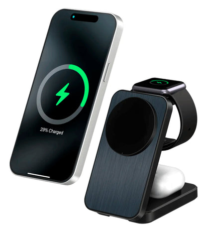 Cargador inalámbrico plegable 3 en 1 + Auriculares Bluetooth para Apple del 11 al 16.